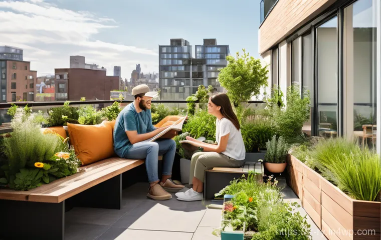 전세계 코리빙 커뮤니티 탐방기 - A bright and spacious common living area in a modern co-living space. A diverse group of young profe...