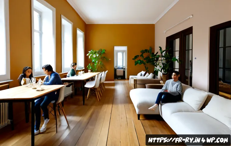 Home 17 코리빙 커뮤니티에 적합한 인테리어 스타일 - Photorealistic French co-living community lounge in a renovated Parisian apartment building, warm oa...